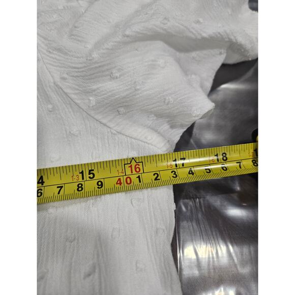 Altar'd State Puff Sleeve White Babydoll  Bohemian Tiered Dress Size S Key Hole - Picture 5 of 6